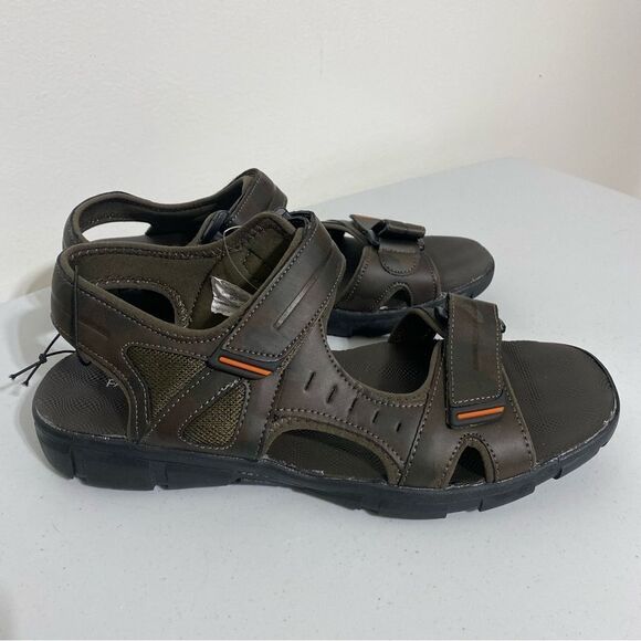 Falls Creek River Camo Sport Hiking Sandals Size 10 Brown Green NWT - Picture 2 of 9